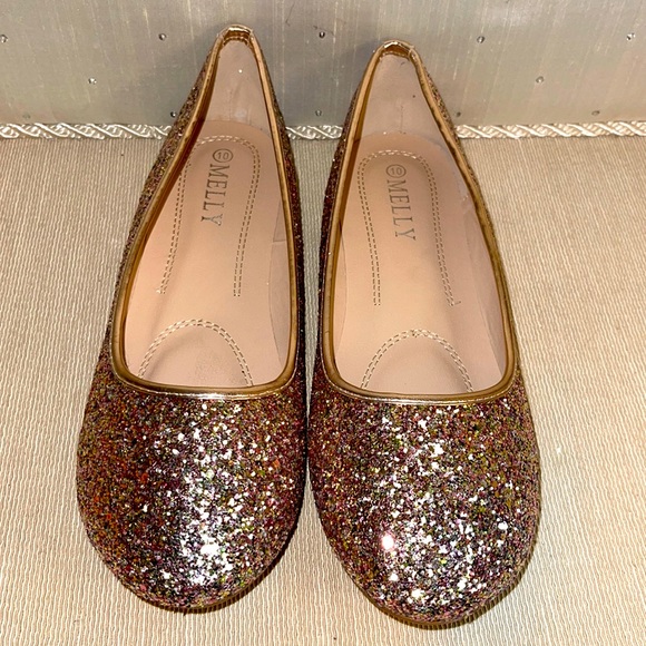 Women Fashion Glitter Double Sharp Sequin Ballet Flats - Picture 1 of 5